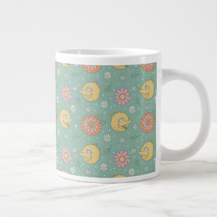 Grande Tasse Grand Oiseau   Motif Floral Bonne Vibes