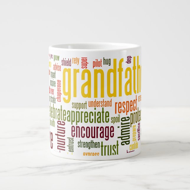 Grande Tasse Grand-père Parole Cloud Mug (Devant)