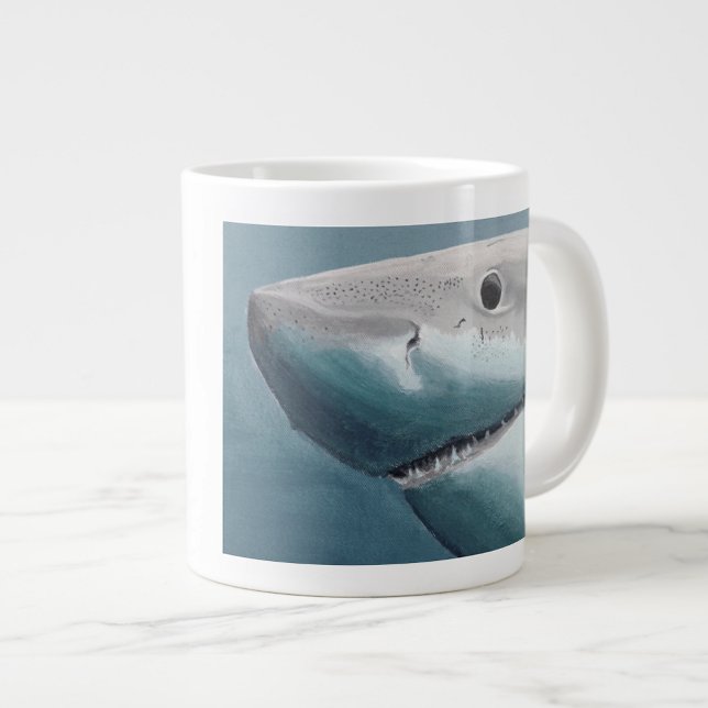 Grande Tasse Grand requin blanc Spécialité Mug - Fins & Café (Créateur téléchargé)