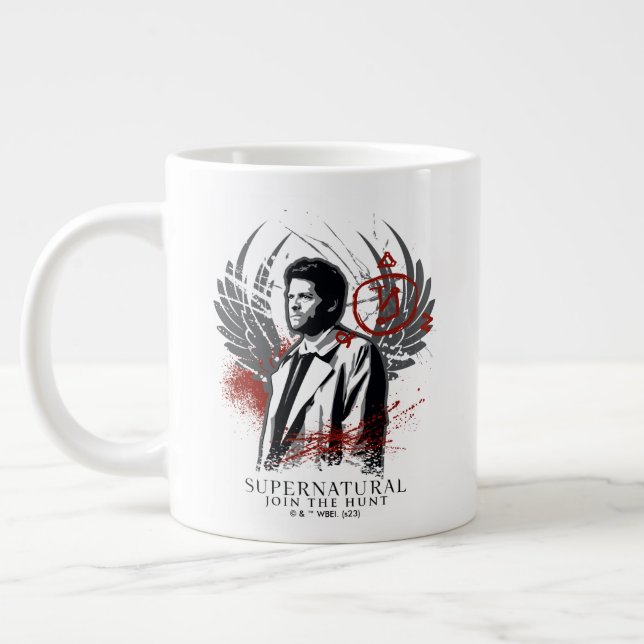 Grande Tasse Graphique de graffiti de Castiel surnaturel (Gauche)