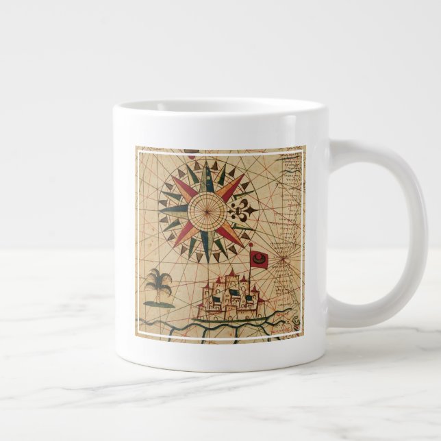 Grande Tasse Graphique de Portolan| Carte du Caire, Egypte (Droite)