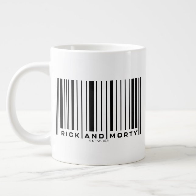 Grande Tasse Graphique du code barre de Rick et Morty (Gauche)