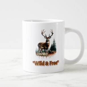 Grande Tasse Graphique naturel des cerfs sauvages et libres