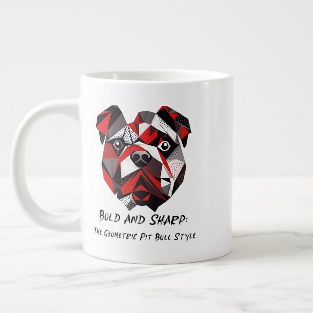 Grande Tasse Gras et tranchant : Style de Taureau Géométrique (Gauche)
