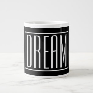 Grande Tasse Gras & Moderne Votre Nom ou Mot   Blanc sur Noir