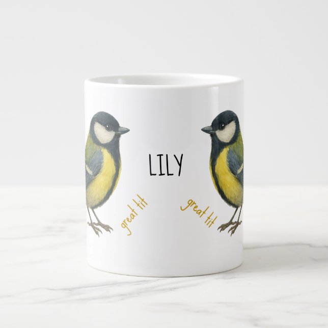 Grande Tasse Great Tit Personalized Bird Mug (Devant)
