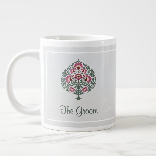 Grande Tasse Groom Mug - Jumbo Floral Mug - Cadeau Versatile (Gauche)