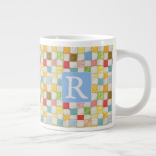 Grande Tasse Grosse Mug + Texte / Bleu