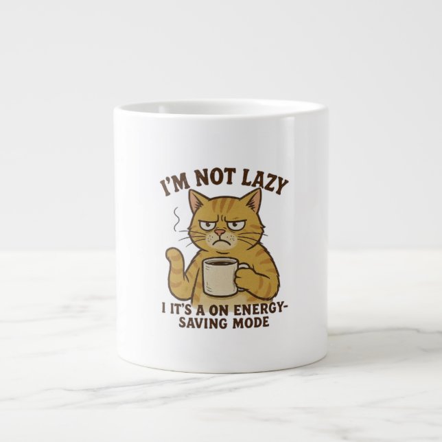 Grande Tasse Grumpy Cat in Energy-Saving Mode Mug (Devant)