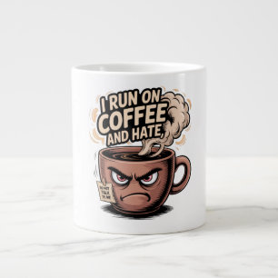 Grande Tasse Grumpy Coffee Mug - Je cours sur le café et la hai