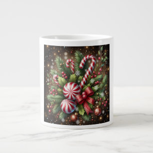 Grande Tasse Guirlande de Noël classique à la menthe poivrée/bo