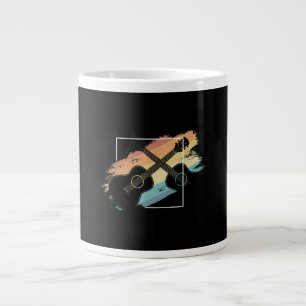 Grande Tasse Guitare acoustique vintage Silhouette Musicien Hip