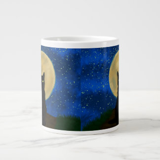 Grande Tasse Halloween Chat noir Silhouette Lune