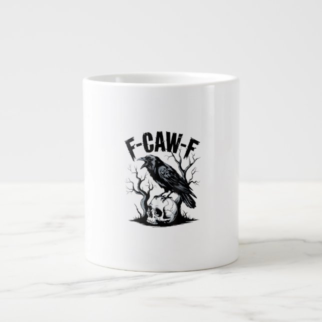 Grande Tasse Halloween F-Caw-F Bird Crow Women Men Retro Classi (Devant)