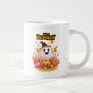 Grande Tasse Halloween : Ghosts mignons et famille Citrouille
