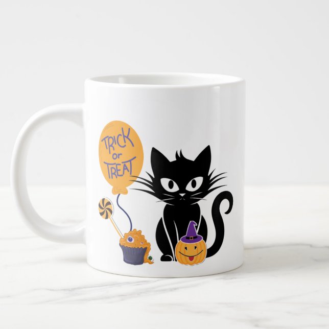 Grande Tasse halloween pompon chat (Gauche)