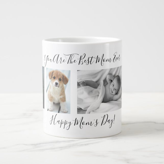Grande Tasse Happy Mom's Day Photo Collage (Devant)