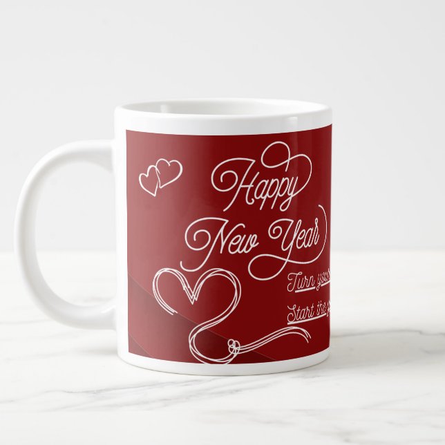 Grande Tasse Happy New Year Mug – Premium Celebration Design (Gauche)