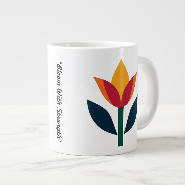 Grande Tasse "Harmonie florale audacieuse" (Devant droit)