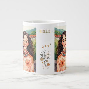 Grande Tasse Heidelberg, Allemagne, Jolie fille, Vue sur la bea