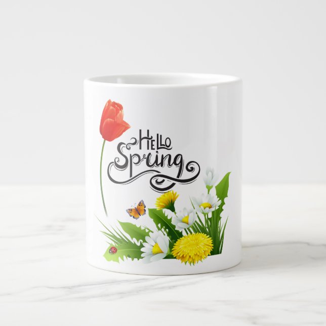 Grande Tasse Hello Spring Floral Mug - Coupe de café de saison  (Devant)