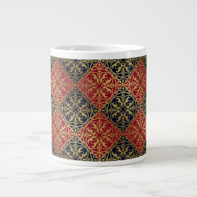 Grande Tasse Herald de la Renaissance médiévale Lion Leopard Me (Devant)