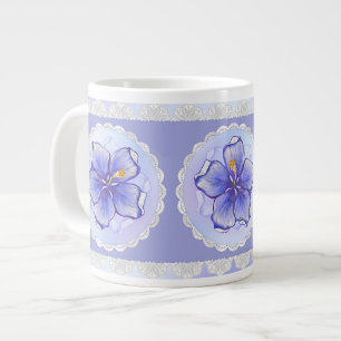 Grande Tasse Hibiscus & dentelle BLEU