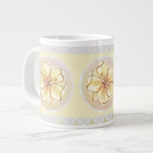 Grande Tasse Hibiscus & dentelle JAUNE