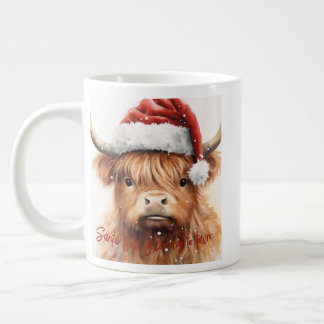 Grande Tasse Highland Cow Père Noël 20 oz Jumbo Coffee Mug