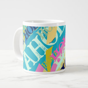 Grande Tasse Hola colorée Abstraite