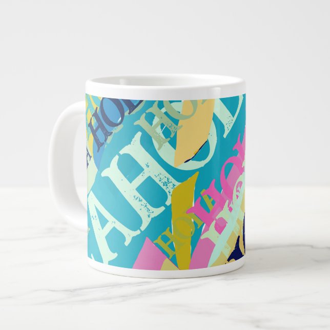 Grande Tasse Hola colorée Abstraite (Devant gauche)