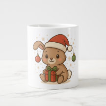 Holiday Bunny in Santa Hat