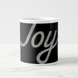 Grande Tasse Holiday Joy Houndstooth Motif en noir