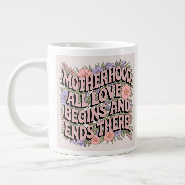 Grande Tasse Hommage Floral : La Mère Appréciation Céramique (Gauche)
