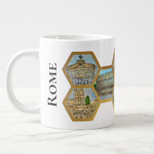 Grande Tasse Honeypeb Collage motif, Rome Italie