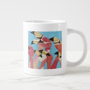 Grande Tasse Horloge des Flamants roses