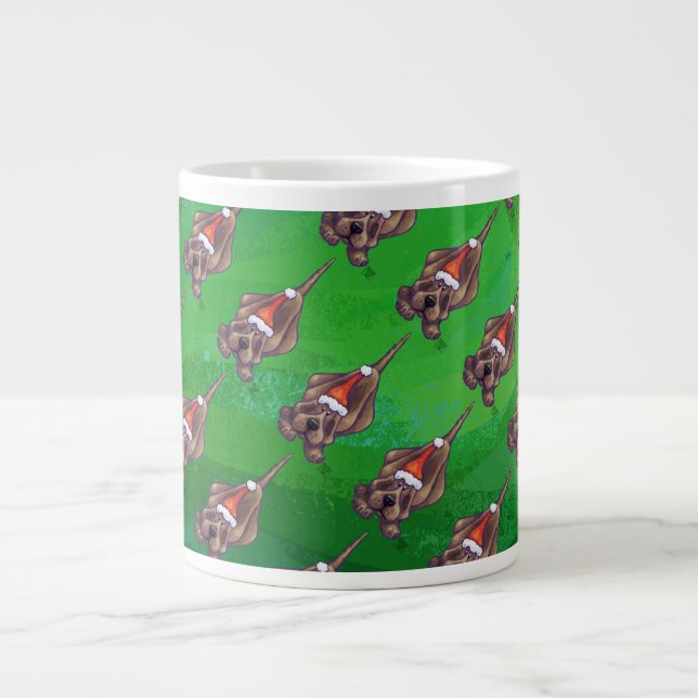 Grande Tasse Hound Chien Noël sur Green (Devant)