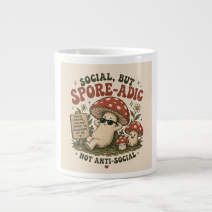 Grande Tasse Humeur Sporadique – Design Rétro Champignon Mignon