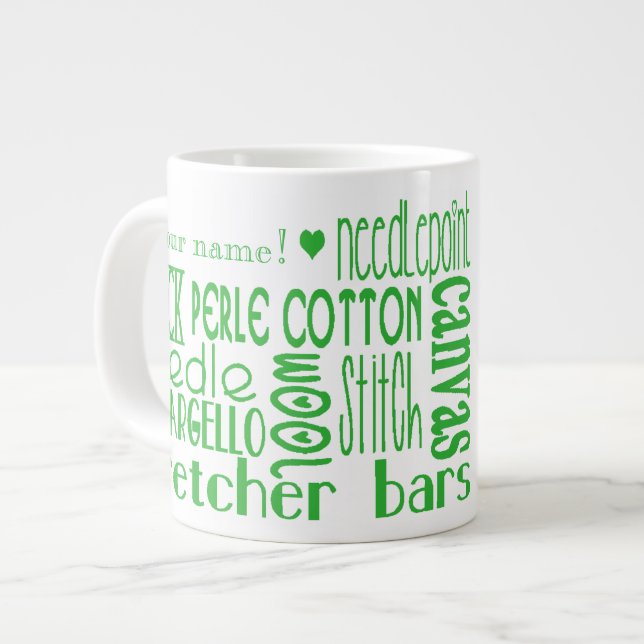 Grande Tasse I Needlepoint Jumbo Mug (Devant gauche)