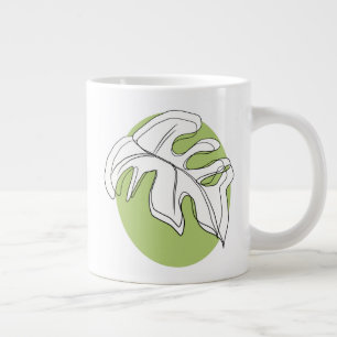 Grande Tasse Illustration abstraite de plante de feuille de Mon