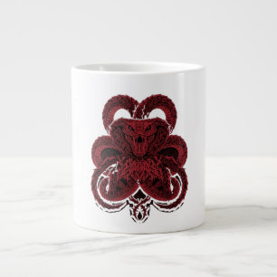 Grande Tasse Illustration Art Déco de serpent Cobra rouge