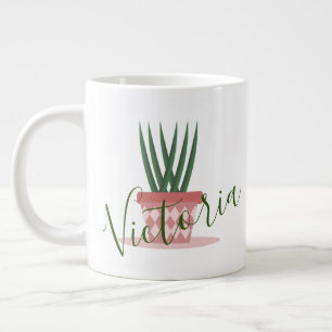 Grande Tasse Illustration de Cactus Aloe Vera Nom