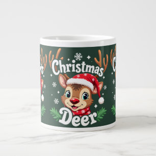 Grande Tasse Illustration du cerf de Noël mignon