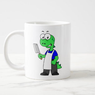 Grande Tasse Illustration D'Un Boucher Rex Tyrannosaurus.