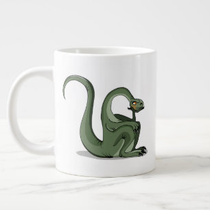 Grande Tasse Illustration D'Un Brontosaurus Caricaturé Qui Pens