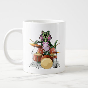 Grande Tasse Illustration D'Un Chasmosaurus Jouant Aux Tambours