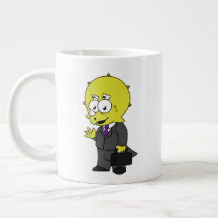 Grande Tasse Illustration D'Un Homme D'Affaires Tricératops.