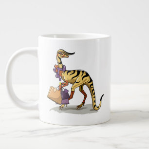 Grande Tasse Illustration D'Un Iguanodon Avec Sacs Commerciaux.