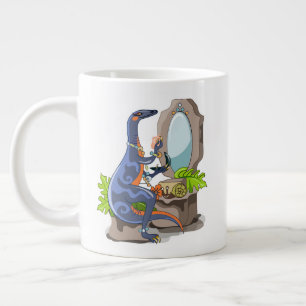Grande Tasse Illustration D'Un Iguanodon Mettant Sur Le Maquill