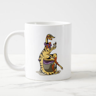 Grande Tasse Illustration D'Un Iguanodon Qui Polit Ses Ongles.